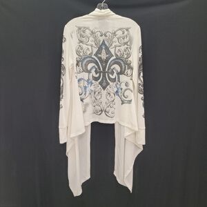 Hot Tempered "Fleur De Lis" Open Front High Low Cardigan